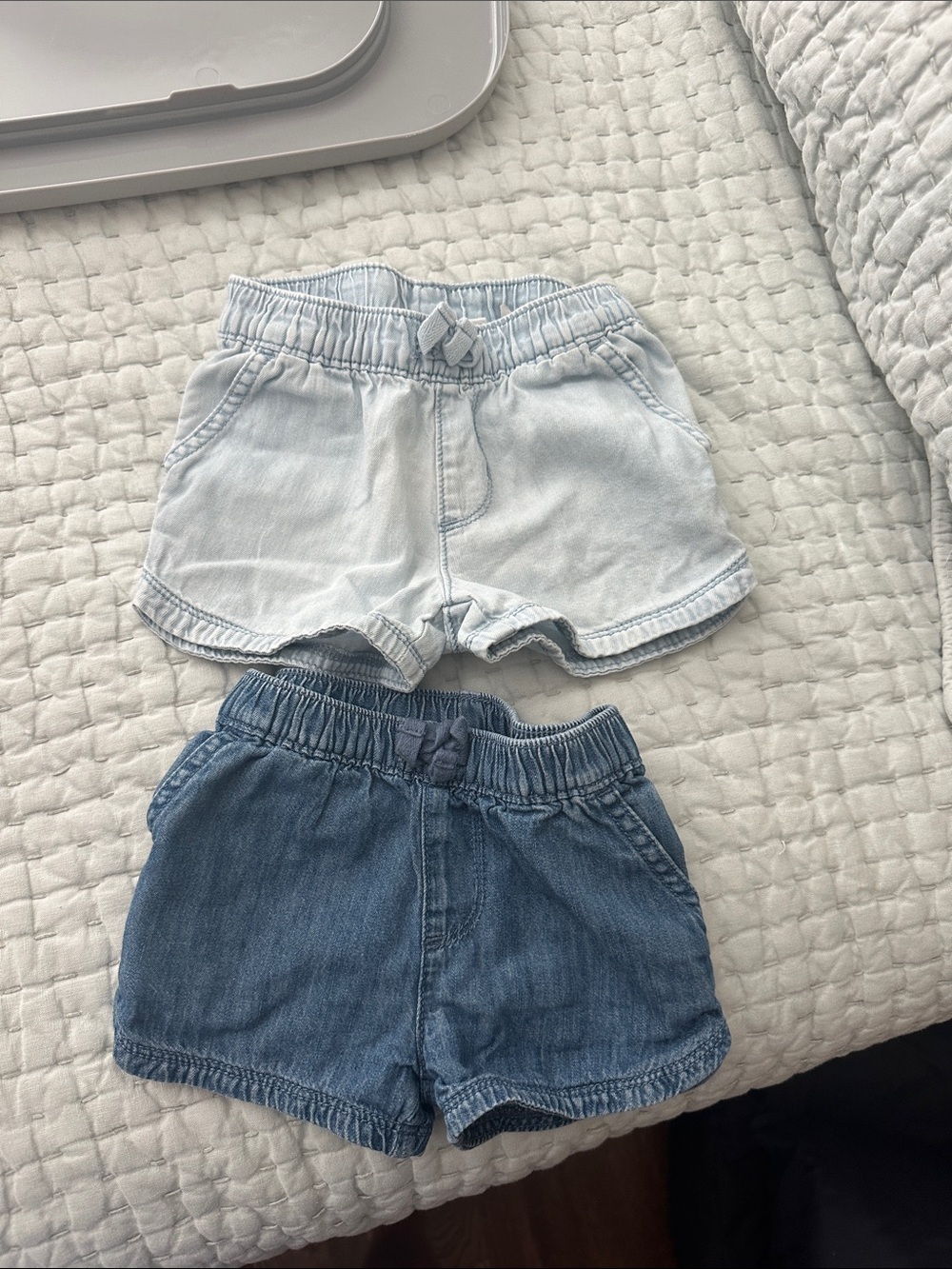 The Children's Place Light Wash and Dark Wash Denim Pull-On Shorts - 2 Pack